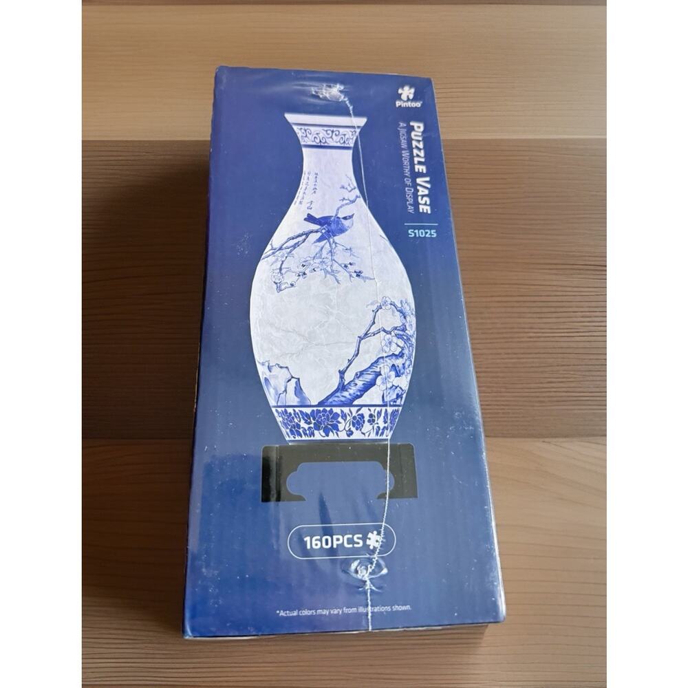 Pintoo PUZZLE VASE S1025 Magpie Bird on Plum Tree 16- Pieces NEW SEALED